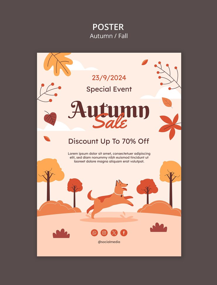 PSD gratuito modello per la stagione autunnale