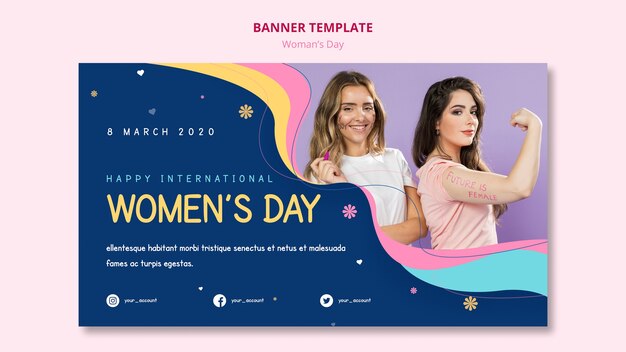 Modello potente dell'insegna di giorno delle donne femminili