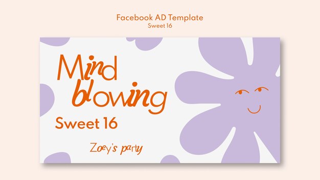 Modello promozionale di social media dolce floreale 16