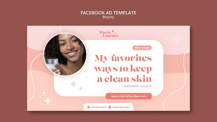 PSD gratuito modello promozionale di social media per cosmetici di bellezza e cura della pelle
