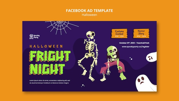 Modello promozionale di social media per la celebrazione di Halloween