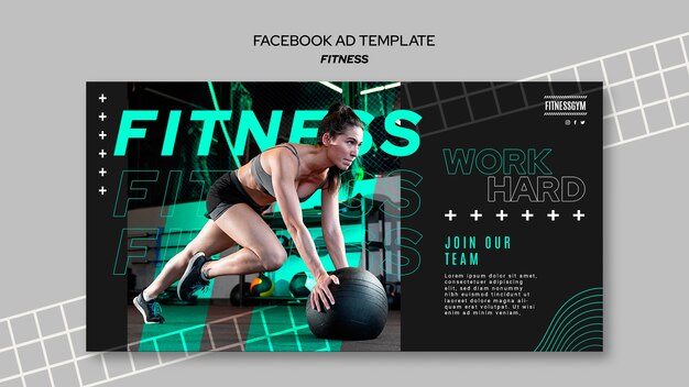 Modello promozionale di social media per lezioni di fitness