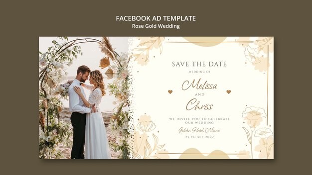 Modello promozionale di social media per matrimoni floreali