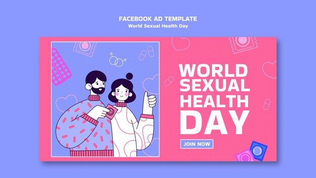 Modello promozionale per i social media della giornata mondiale della salute sessuale