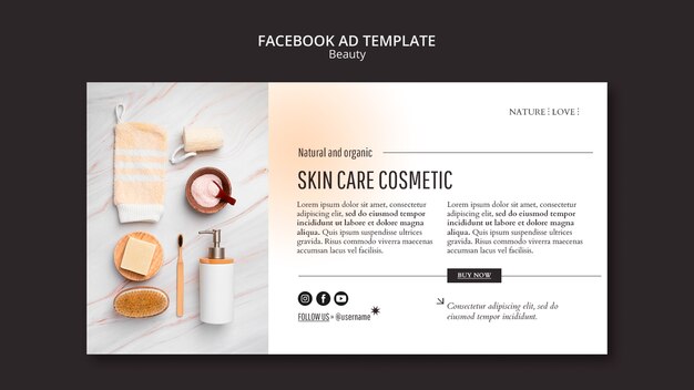 Modello promozionale per social media di bellezza e cosmetici