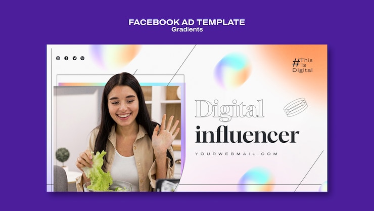 PSD gratuito modello promozionale per social media in tono sfumato