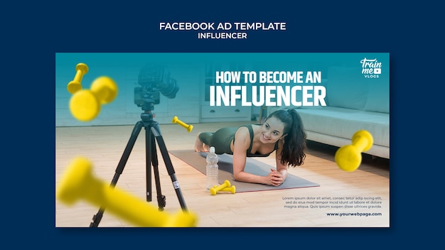Modello promozionale per social media influencer e personalità