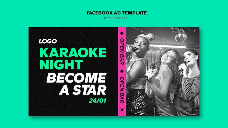 PSD gratuito modello promozionale per social media per feste notturne karaoke