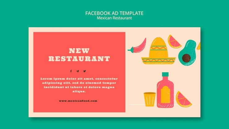 PSD gratuito modello promozionale per social media per ristorante di cucina messicana