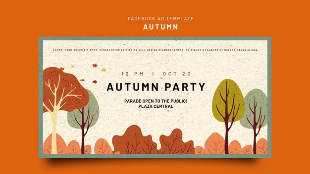 Modello promozionale sui social media per la celebrazione dell'autunno