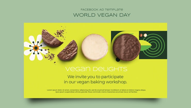 PSD gratuito modello promozionale sui social media per la celebrazione della giornata mondiale dei vegani