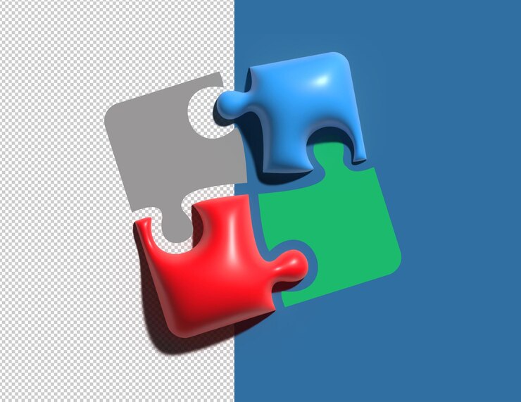 PSD gratuito modello psd di progettazione puzzle 3d.