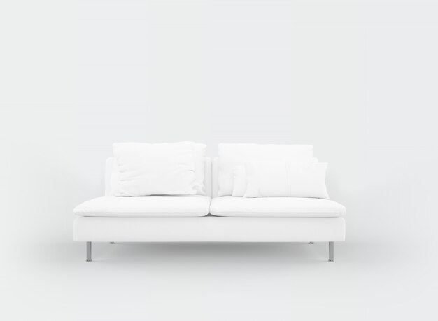 modello realistico divano bianco