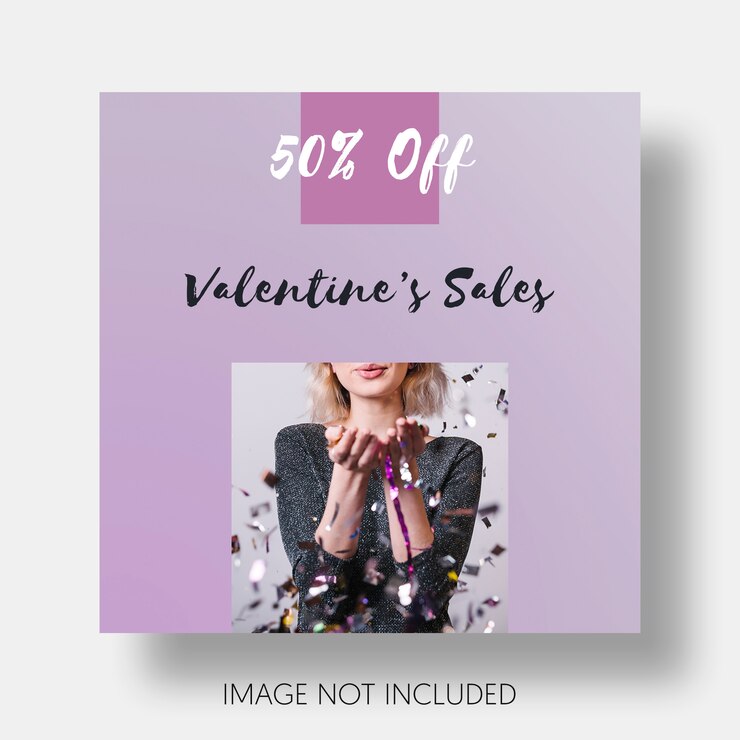 PSD gratuito modello sociale di vendita di san valentino