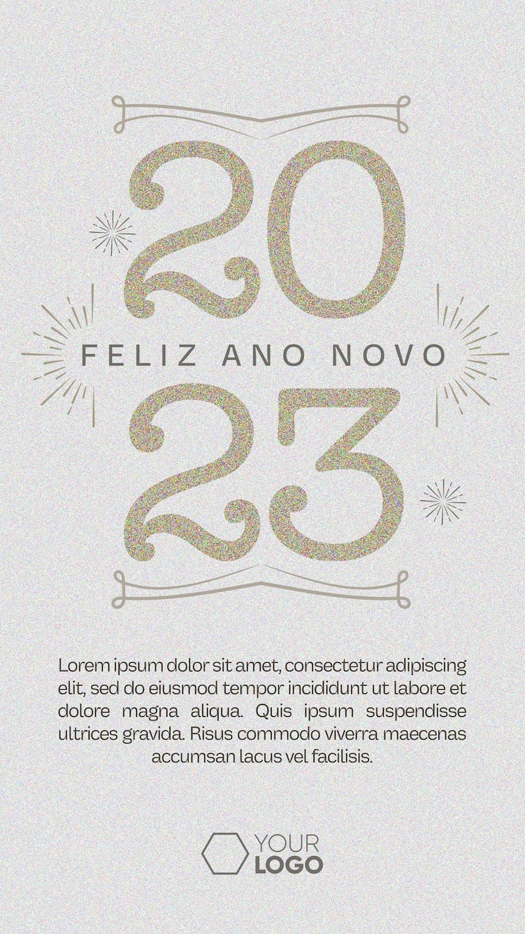 PSD gratuito modello storie di social media felice anno nuovo 2023