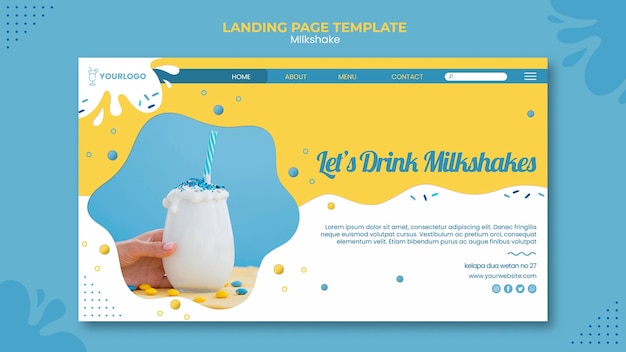 Modello web della pagina di destinazione di Milkshake