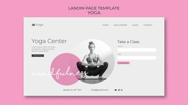 Modello web della pagina di destinazione yoga