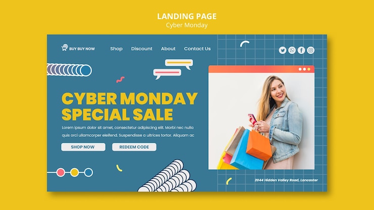 PSD gratuito modello web di cyber lunedì creativo
