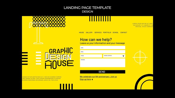 PSD gratuito modello web di servizi di progettazione grafica