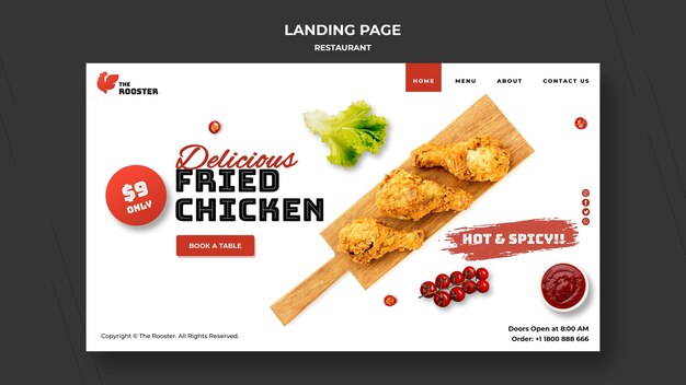 Modello web fast food con foto