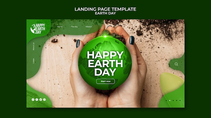 PSD gratuito modello web felice giornata della terra