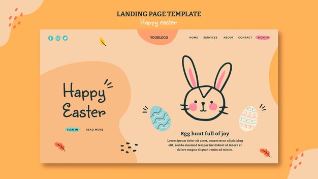 Modello web felice giorno di pasqua