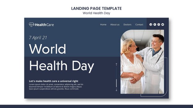 Modello web giornata mondiale della salute con foto