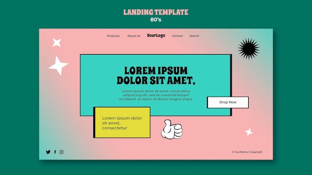 Modello web ispirato agli anni '80