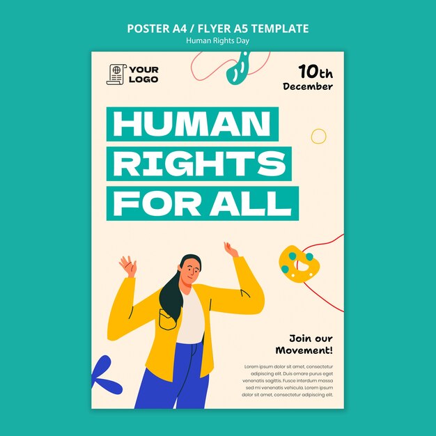 Modelo de cartel para la celebración del Día de los Derechos Humanos