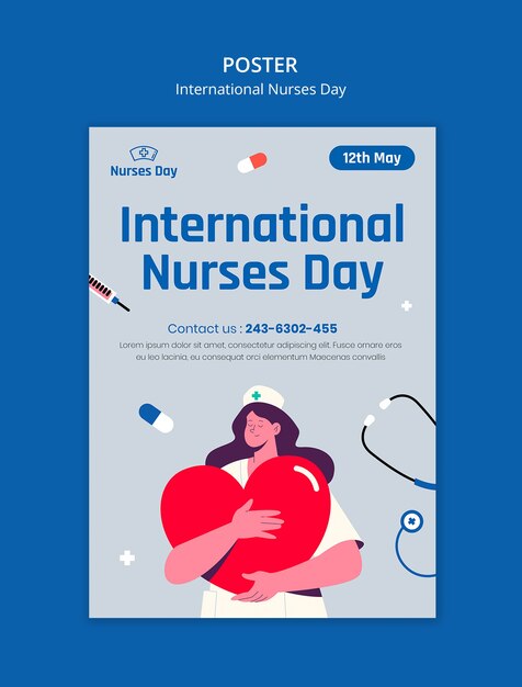 Modelo de cartel para el Día Internacional de las Enfermeras