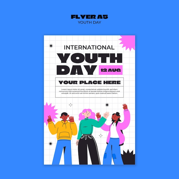 Modelo de cartel para el Día Internacional de la Juventud