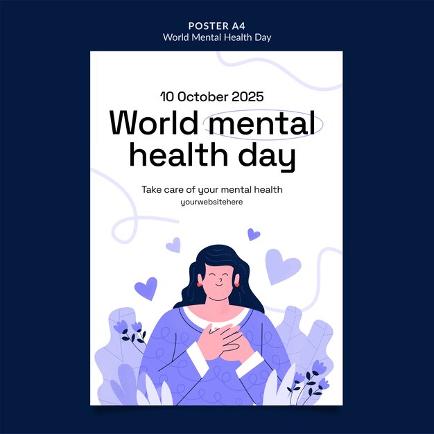 Modelo de cartel del Día Mundial de la Salud Mental
