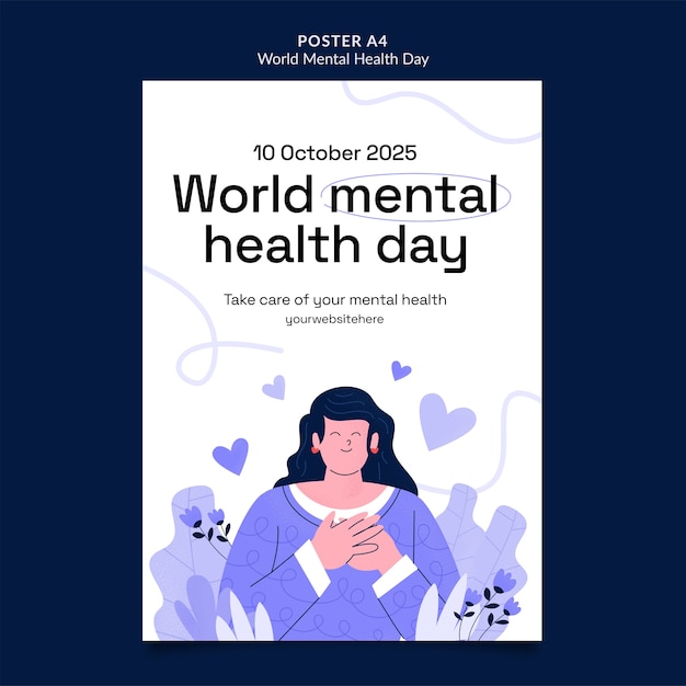 Modelo de cartel del Día Mundial de la Salud Mental