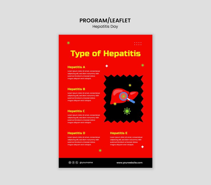 PSD gratuito modelo de concienciación sobre el día de la hepatitis de diseño plano