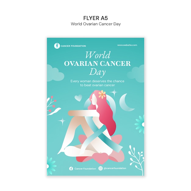 PSD gratuito modelo de concienciación sobre el día mundial del cáncer de ovario