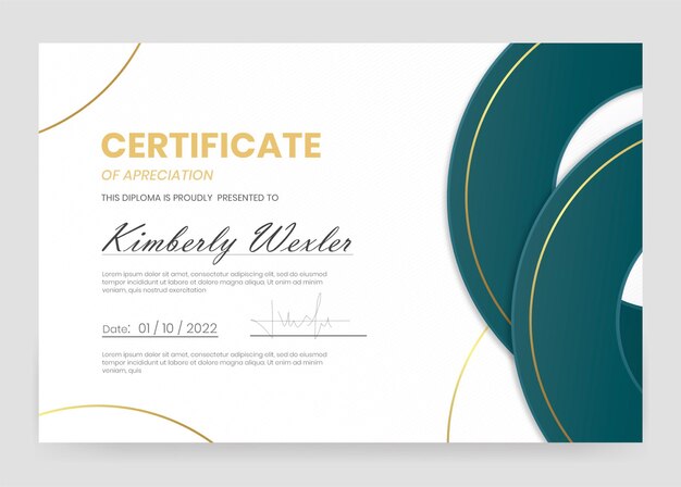Modelo elegante de certificado de apreciación