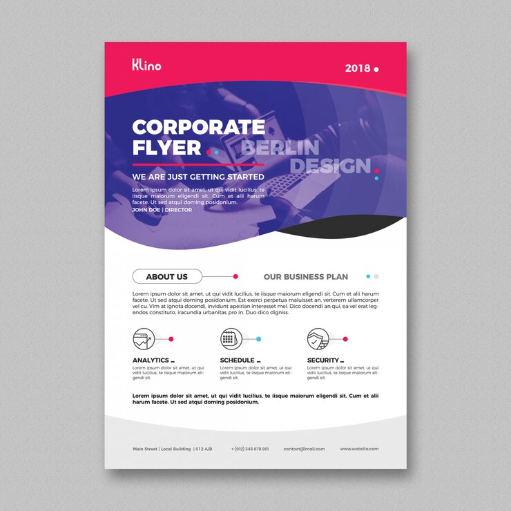 PSD gratuito modelo de folleto corporativo moderno