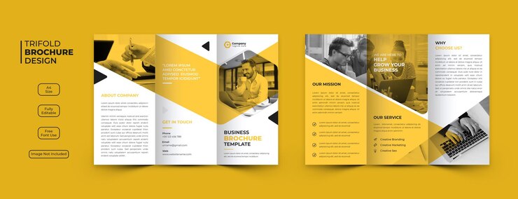 PSD gratuito modelo de folleto triple para empresas creativas
