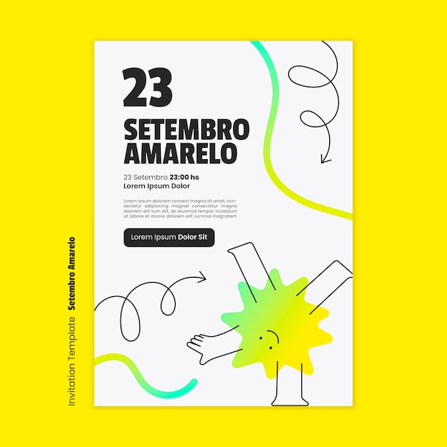 PSD gratuito modelo de invitación para la campaña de concienciación sobre la prevención del suicidio en brasil