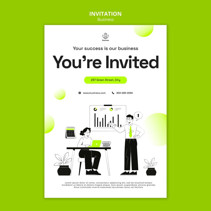 PSD gratuito modelo de invitación de la estrategia empresarial