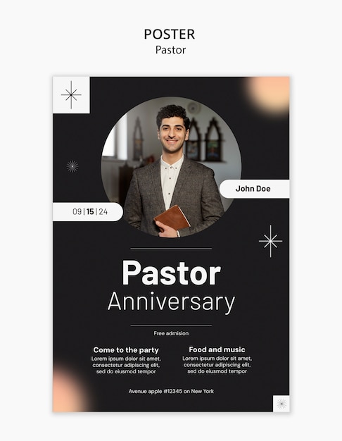 PSD gratuito modelo de liderazgo de pastor inspirador