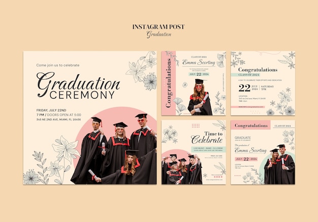 PSD gratuito modelo de plantilla de graduación