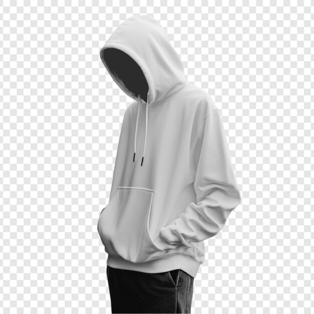 Modelo de sudadera con capucha blanca de estilo minimalista Diseño de sudadera