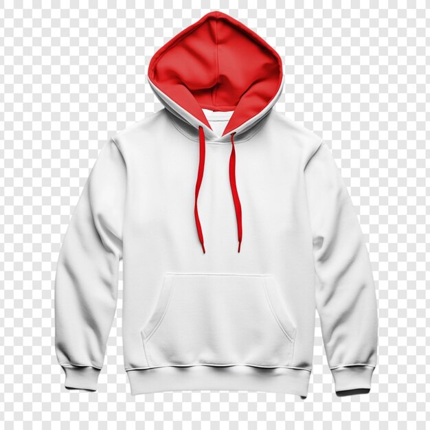 Modelo de sudadera con capucha roja y blanca Ropa elegante y cómoda
