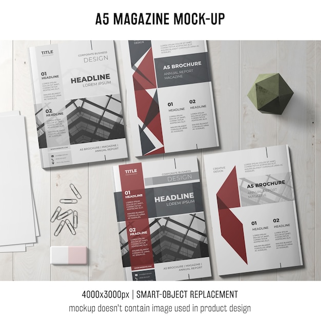 Modern a5 tijdschriftmodel