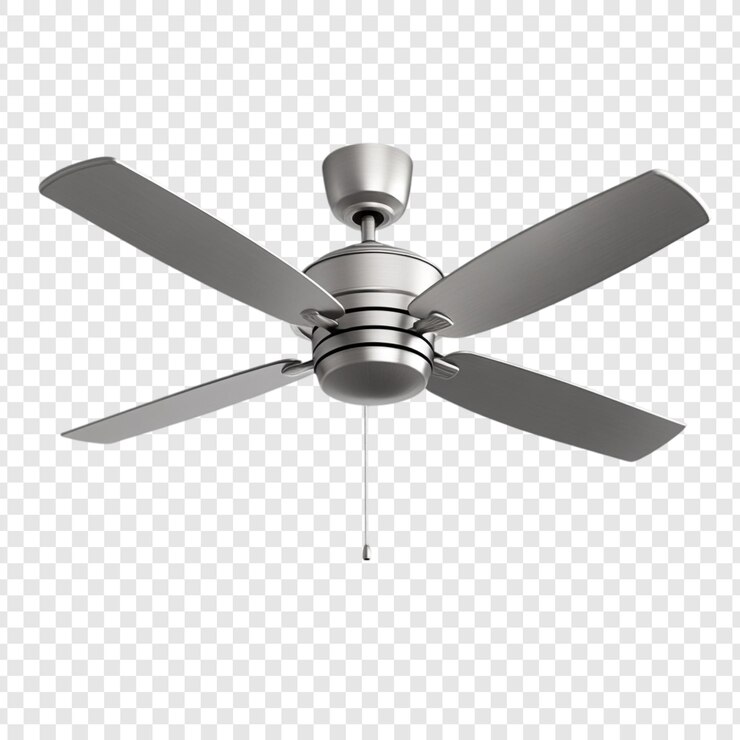PSD Gratis modern brushed nickel ceiling fan with five blades