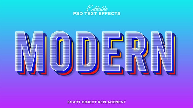 Gratis PSD modern en kleurrijk teksteffect met rijk patroon