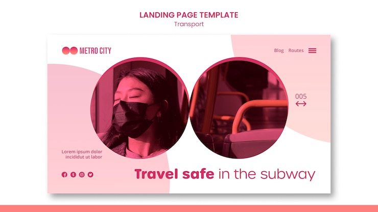 PSD Gratis modern transport web template