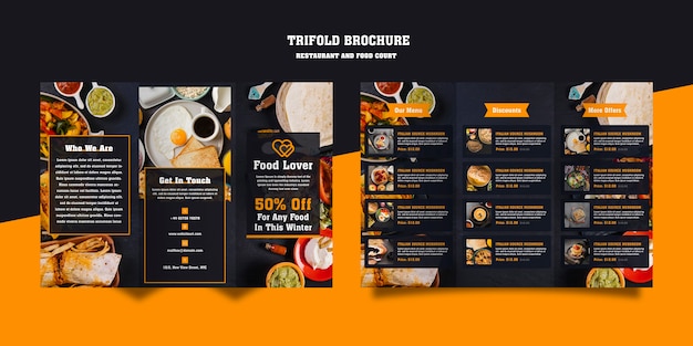 Moderne brochure voor ontbijtrestaurant