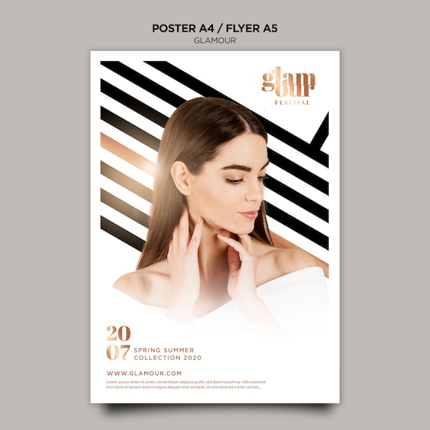 Gratis PSD moderne glamour poster sjabloon